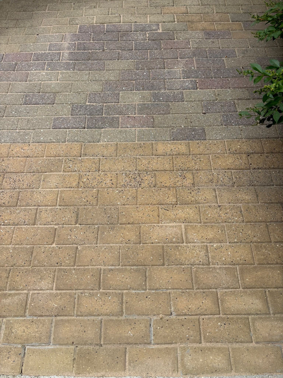 Block paving after cleaning